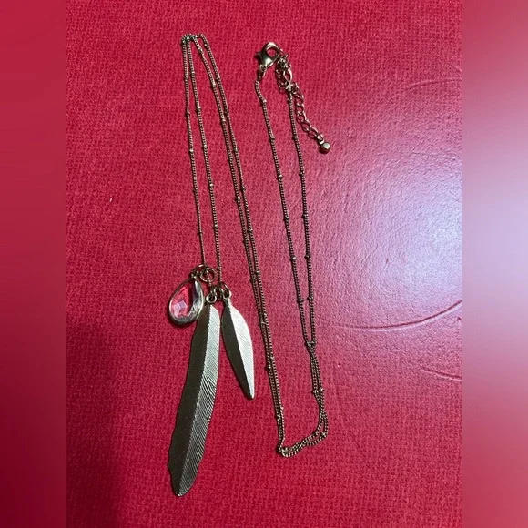 Bundle of LC Lauren Conrad Owl Earrings and Feather Necklace - Picture 5 of 5